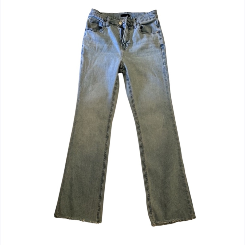 Uniqlo women Size 10 Blue Gray Denim Stretch Slim Fit‎ Straight Jeans
